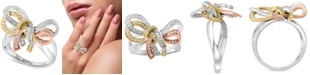 EFFY Collection EFFY&reg; Diamond Bow Ring (3/8 ct. t.w.) in 14k Tricolor Gold